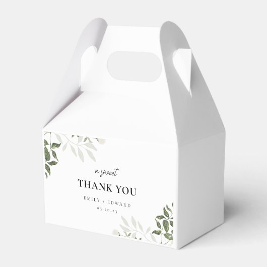 セージ緑と白のフローラ甘い感謝 フェイバーボックス (正面サイド)