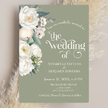 セージ緑と白のフローラ結婚ズ