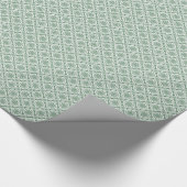 セージ緑と白の幾何学円のパターン ラッピングペーパー (角)