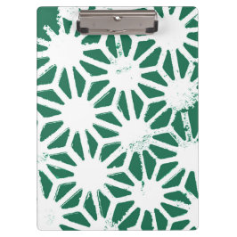 セージ緑と白の幾何学的パターン クリップボード