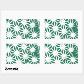 セージ緑と白の幾何学的パターン 長方形シール (シート)