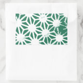 セージ緑と白の幾何学的パターン 長方形シール (バッグ)