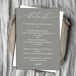 セージ緑と白の書道のシンプル エンクロージャーカード