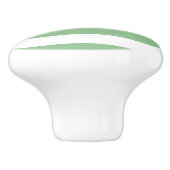 セージ緑と白の水平のストライプ セラミックノブ (側面)