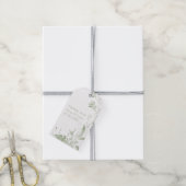 セージ緑と白の花の枝結婚付き ギフトタグ (より糸付き)