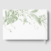 セージ緑と白の花の枝結婚付き ゲストブック (裏面)
