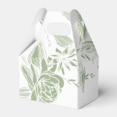 セージ緑と白の花の枝結婚付き フェイバーボックス (裏面サイド)