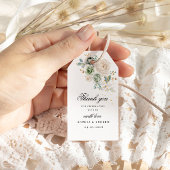 セージ緑と白の花結婚のギフトラベル ギフトタグ