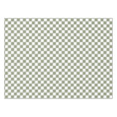 セージ緑と白チェッ市松模様にク綿のダイニング テーブルクロス (正面(横))