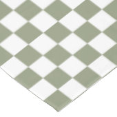 セージ緑と白チェッ市松模様にク綿のダイニング テーブルクロス (アングル)