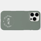 セージ緑と白 | イニシャルモダンモノグラム Case-Mate iPhoneケース (裏面 (横))