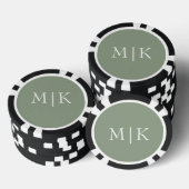 セージ緑と白 |モノグラモダンム ポーカーチップ (積み重ね)
