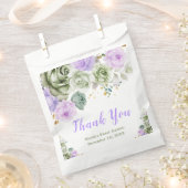 セージ緑と紫のフローラSweet sixteen フェイバーバッグ (クリップ留めされた状態)