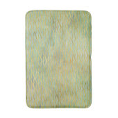 セージ緑と金ゴールド水彩波ストライプ波 バスマット (正面縦)
