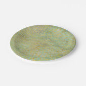 セージ緑と金ゴールド水彩波ストライプ波 ペーパープレート (アングル)