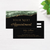 セージ緑と金ゴールド瑪瑙アポイントメントカード (デスク)