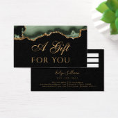 セージ緑と金ゴールド瑪瑙ギフトカード (デスク)