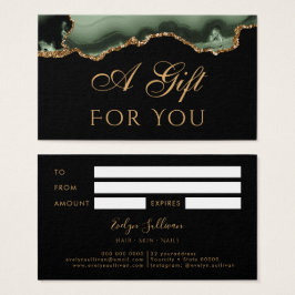 セージ緑と金ゴールド瑪瑙ギフトカード