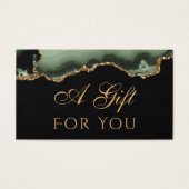 セージ緑と金ゴールド瑪瑙ギフトカード (正面)