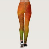 セージ緑と錆びた赤マンダラレギンス レギンス (裏面)