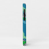 セージ緑と青、黒と白のドット抽象芸術 Case-Mate iPhoneケース (裏面/左)