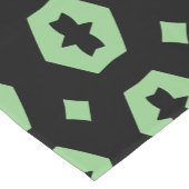 セージ緑と黒：幾何学模様1 ショートテーブルランナー (コーナー)