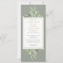 セージ緑のお祝い生活葬儀サービス 招待状