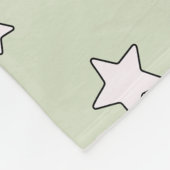 セージ緑のかわいい美的スターパターン フリースブランケット (角)