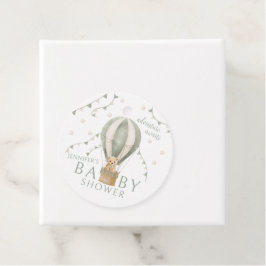 セージ緑のアドベンチャーテディベイビーシャワーありがとう フェイバータグ