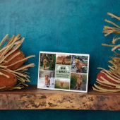 セージ緑のウィングズドッグポーズメモリアル写真コラージュ フォトプラーク (側面)