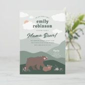 セージ緑のウッドランドマウンチアンママベビーベイビーシャワー 招待状 (スタンド正面)