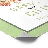 セージ緑のカードとギフト秋の結婚式ポスター ポスター (角)
