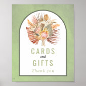 セージ緑のカードとギフト秋の結婚式ポスター ポスター (正面)