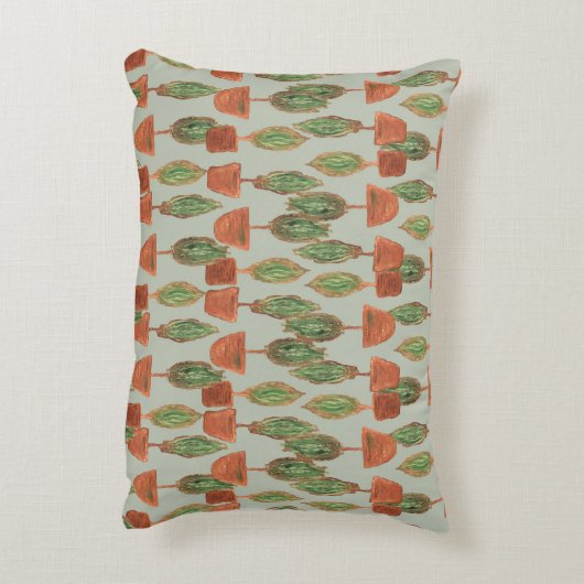 セージ緑のガーデントピアリートピアリーアーティザンスロー アクセントクッション (裏面(縦))