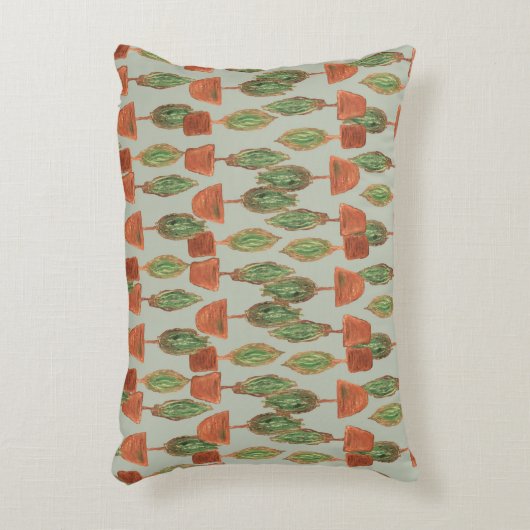 セージ緑のガーデントピアリートピアリーアーティザンスロー アクセントクッション (正面(垂直))