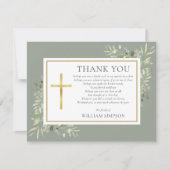 セージ緑のキリスト教葬儀の緑の詩 サンキューカード (正面)