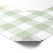 セージ緑のギンガムアヒル赤ちゃんシャワー歓迎サイン ポスター (角)