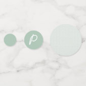 セージ緑のギンガムバータイベビーシャワー コンフェッティ (裏面)