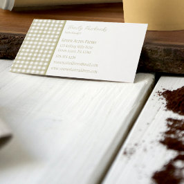 セージ緑のギンガムプレイド 名刺