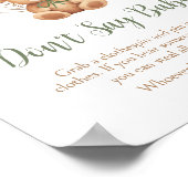 セージ緑のクマのバルーン赤ちゃんシャワーベビーしない ポスター (角)