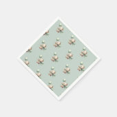 セージ緑のクマ赤ちゃんシャワーナプキン スタンダードカクテルナプキン (角)