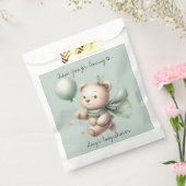 セージ緑のクマ赤ちゃんシャワー母になる フェイバーバッグ (封をした状態)