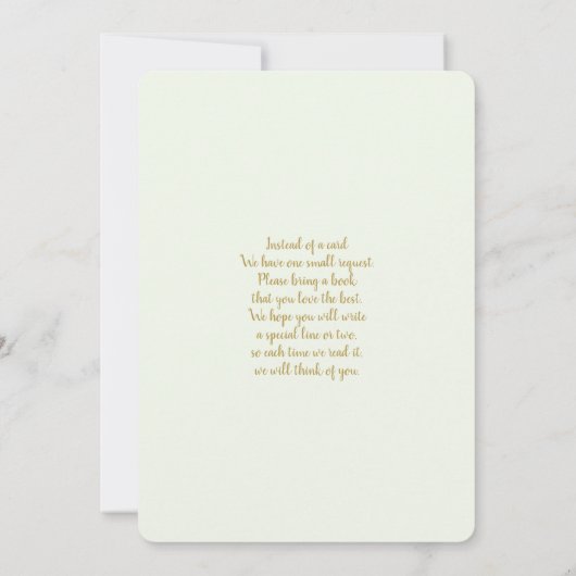 セージ緑のクマ赤ちゃんシャワー 招待状 (裏面)