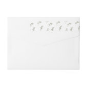 セージ緑のクラシックの結婚植物冠のリターン ラップアラウンドラベル (裏面)