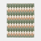 セージ緑のクリスマスパターン フリースブランケット (正面)