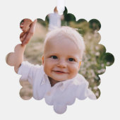 セージ緑のクリスマスミニマル植物写真 オーナメントカード (裏面)