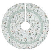 セージ緑のクリスマスモダンのミニマル植物性ギフト ブラッシュドポリエステルツリースカート (正面)