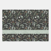 セージ緑のクリスマスモダンボミニマルタン ラッピングペーパーシート (正面2)