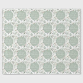 セージ緑のクリスマスモダンボミニマルタン ラッピングペーパー (フラット)