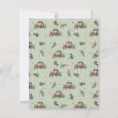 セージ緑のクリスマスランタンパインベリー ノートカード (裏面)